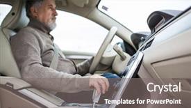  Presentation with modern color - Amazing theme having modern car going in reverse backdrop and a gray colored foreground