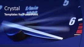  Presentation with maximum - Cool new PPT theme with tachometer-on-maximum-level backdrop and a navy blue colored foreground