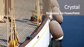  Presentation with luxury yacht - Presentation theme with tackle during the sea voyage background and a coral colored foreground