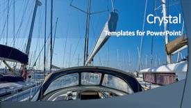  Presentation with luxury yacht - Cool new slide set with tackle during the sea voyage backdrop and a teal colored foreground