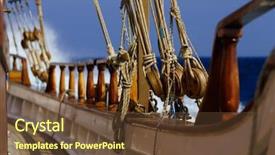  Presentation with old ship - Colorful slides enhanced with tackles old sailing ship vessel backdrop and a tawny brown colored foreground
