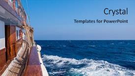  Presentation with old ship - Colorful slides enhanced with tackles old sailing ship vessel backdrop and a light blue colored foreground