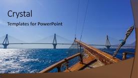  Presentation with old ship - Theme enhanced with tackles old sailing ship vessel background and a light blue colored foreground