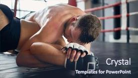  Presentation with wrestler - Amazing slide deck having tackling opponent with throw down backdrop and a tawny brown colored foreground