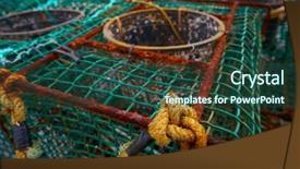  Presentation with port service - Slide set enhanced with tacks - ribadesella asturias fishing tacke background and a ocean colored foreground