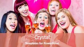  Presentation with hen - PPT theme enhanced with tacky - bride and friends celebrating hen background and a coral colored foreground