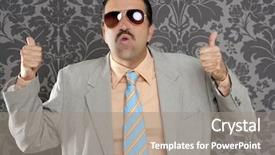  Presentation with retro - Amazing slide deck having tacky - nerd retro man businessman ok backdrop and a gray colored foreground