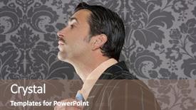  Presentation with vintage antique retro terrestrial globe - Beautiful PPT layouts featuring tacky - nerd retro vintage businessman profile backdrop and a coral colored foreground