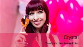  Presentation with night club - Presentation theme enhanced with tacky - woman partying in night club background and a red colored foreground
