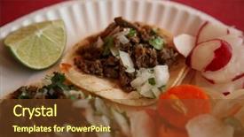  Presentation with taco - Presentation theme having taco in a mexican resturant background and a  colored foreground
