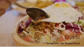  Presentation with taco - Cool new PPT theme with taco-rice-in-the-restaurant backdrop and a coral colored foreground