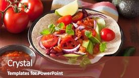  Presentation with taco - Audience pleasing PPT theme consisting of taco with avocado tomato kidney backdrop and a tawny brown colored foreground