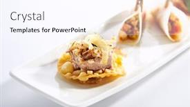  Presentation with food tortilla - Slide deck consisting of taco-with-seafood-assorti-closeup background and a pink colored foreground