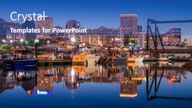  Presentation with skyline - Beautiful presentation design featuring tacoma-washington-usa-downtown-skyline backdrop and a teal colored foreground