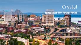  Presentation with skyline - Slide deck consisting of tacoma-washington-usa-skyline background and a teal colored foreground