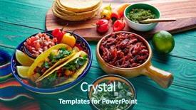  Presentation with pastor - PPT theme consisting of tacos al pastor mexican background and a ocean colored foreground