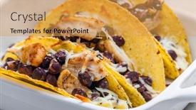  Presentation with grilled chicken - Presentation design with tacos-filled-with-grilled-chicken background and a yellow colored foreground