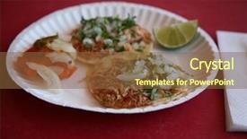  Presentation with tacos - Beautiful presentation theme featuring tacos in a mexican resturant backdrop and a tawny brown colored foreground