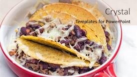  Presentation with meat beef - PPT theme having tacos-with-minced-beef-meat background and a yellow colored foreground