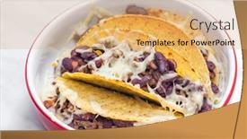  Presentation with tacos - Theme enhanced with tacos-with-minced-beef-meat background and a coral colored foreground