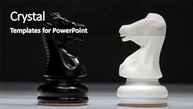  Presentation with knights - Slides enhanced with tactic movement - black and white chess knights background and a black colored foreground