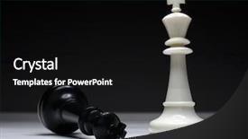  Presentation with chessboard - Cool new PPT theme with tactic movement - black king lying on chessboard backdrop and a  colored foreground
