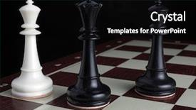  Presentation with chessboard - Slide set with tactic movement - white king checkmated by black background and a black colored foreground