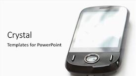  Presentation with phone - Audience pleasing slides consisting of tacticle communications - mobile phone isolated on white backdrop and a white colored foreground