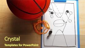  Presentation with tactics - Amazing slide deck having tactics - scheme basketball game on sheet backdrop and a tawny brown colored foreground