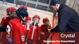  Presentation with tactics - Amazing presentation theme having tactics coach in game hockey backdrop and a tawny brown colored foreground