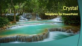  Presentation with waterfall - Presentation theme with tado - kuang si waterfall luang prabang background and a tawny brown colored foreground