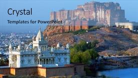  Presentation with jodhpur - Audience pleasing presentation consisting of tado - mehrangarh fort and jaswant thada backdrop and a light blue colored foreground