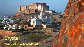  Presentation with india fort - Presentation theme featuring tado - mehrangarh fort and jaswant thada background and a tawny brown colored foreground