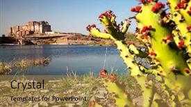  Presentation with india fort - Presentation having tado - mehrangarh fort in jodhpur rajasthan background and a gold colored foreground