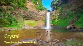  Presentation with waterfall - PPT theme with tado - tad e tu waterfall bolaven background and a tawny brown colored foreground