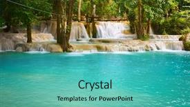  Presentation with waterfalls - Amazing PPT theme having tado - tat sae waterfalls beautiful landscape backdrop and a teal colored foreground