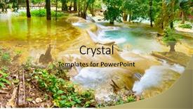  Presentation with waterfalls - Audience pleasing theme consisting of tado - tat sae waterfalls beautiful landscape backdrop and a yellow colored foreground