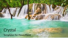  Presentation with waterfalls - PPT theme enhanced with tado - tat sae waterfalls beautiful landscape background and a mint green colored foreground
