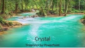  Presentation with waterfalls - Audience pleasing presentation theme consisting of tado - tat sae waterfalls beautiful panorama backdrop and a teal colored foreground