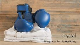  Presentation with taekwondo - Audience pleasing presentation theme consisting of tae kwon do - set taekwondo equipment backdrop and a mint green colored foreground