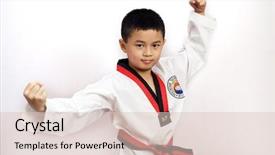  Presentation with taekwondo - Slide deck featuring tae kwon do - taekwondo boy background and a lemonade colored foreground