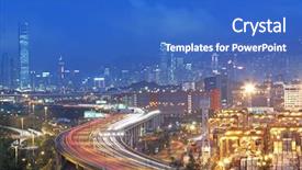  Presentation with hong kong kota - Slides having taffice - taffic night in hong kong background and a  colored foreground