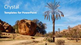  Presentation with morocco - Theme enhanced with tafraoute-rock-formation-and-plam background and a teal colored foreground