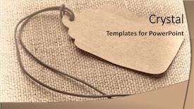  Presentation with price - PPT theme enhanced with tag against burlap canvas sepia background and a lemonade colored foreground