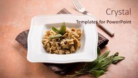  Presentation with sage - Colorful PPT theme enhanced with tagliatelle with butter sage and parmesan cheese backdrop and a lemonade colored foreground