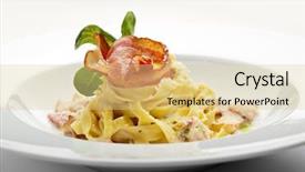  Presentation with bacon - Beautiful theme featuring tagliatelle with carbonara sauce bacon backdrop and a lemonade colored foreground