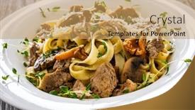  Presentation with nuggets - PPT theme having tagliatelle-with-fried-chicken-breast background and a  colored foreground