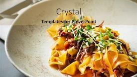  Presentation with herbs - Theme with tagliatelle-with-oxtail-and-herbs background and a coral colored foreground