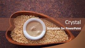  Presentation with seeds - Colorful slides enhanced with tahini-and-sesame-seeds-food backdrop and a tawny brown colored foreground