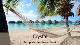  Presentation with polynesia - Slides featuring tahiti - beautiful beach on moorea island background and a soft green colored foreground